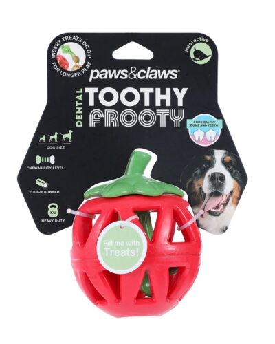 TOOTHY FROOTHY TPR TREAT TOY - STRAWBERRY 11.2X8.6CM