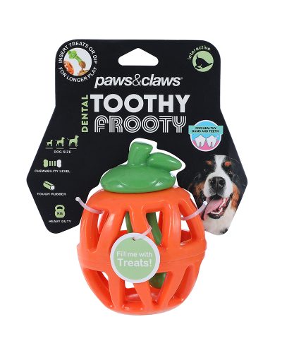 TOOTHY FROOTHY TPR TREAT TOY - ORANGE 11.2X8.6CM