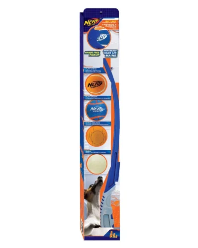 Nerf Dog Air Strike 5x Squeak Tennis Glow Ball Launcher Set x 2